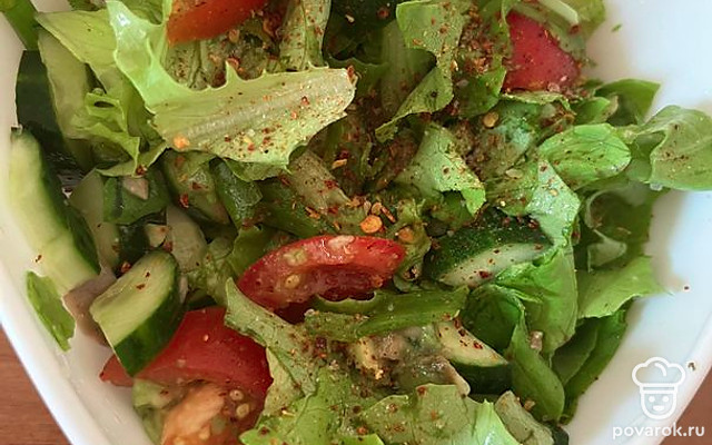 Овощной салат с зеленым луком и авокадо — Рецепт с фото