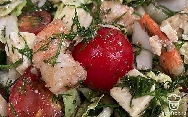 Салат «Свежая креветка» — Рецепт с фото