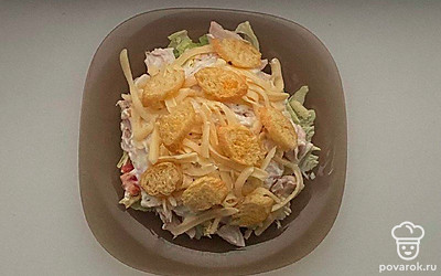 Быстрый салат с плавленым сыром и куриной грудкой — Рецепт с фото