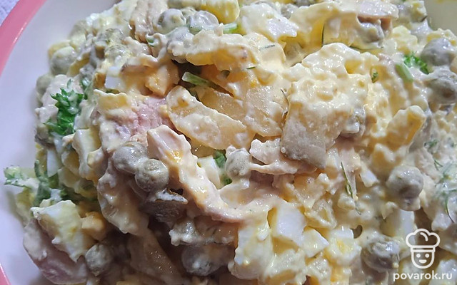 Салат «Зимняя сказка» с курицей — Рецепт с фото