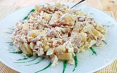 Салат «Экзотический» с куриным филе и ананасом — Рецепт с фото