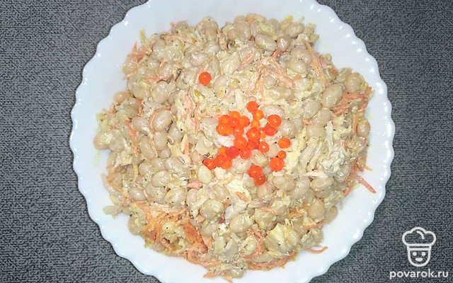 Пикантный салат с курицей и корейской морковью — Рецепт с фото