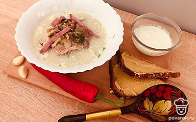 Ароматные белые грибы с бульоном, овощами и горохом — Рецепт с фото