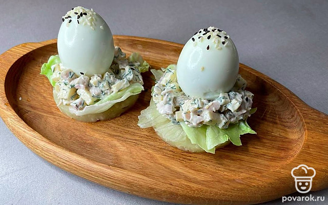 Закуска на Пасху в виде гнездышка — Рецепт с фото