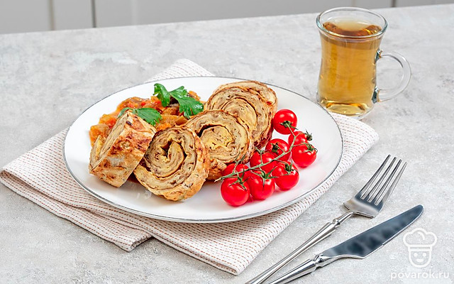 Лаваш с яйцом на сковороде — Рецепт с фото