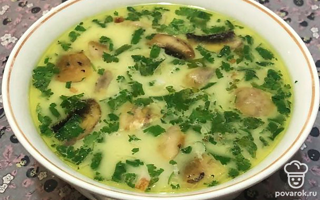 Сливочный суп с грибами — Рецепт с фото