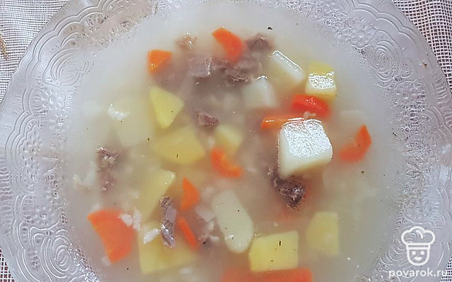 Мясной суп с рисом — Рецепт с фото
