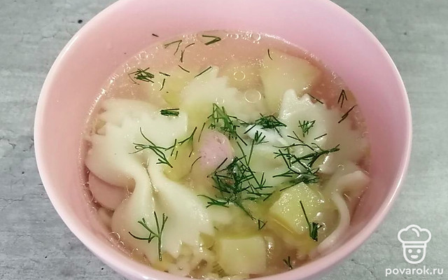 Суп с яйцом и сосисками — Рецепт с фото