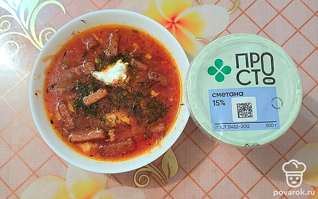 Борщ с индейкой и молодой капустой — Рецепт с фото