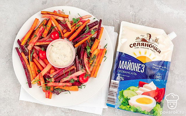 Овощные палочки с соусом айоли — Рецепт с фото