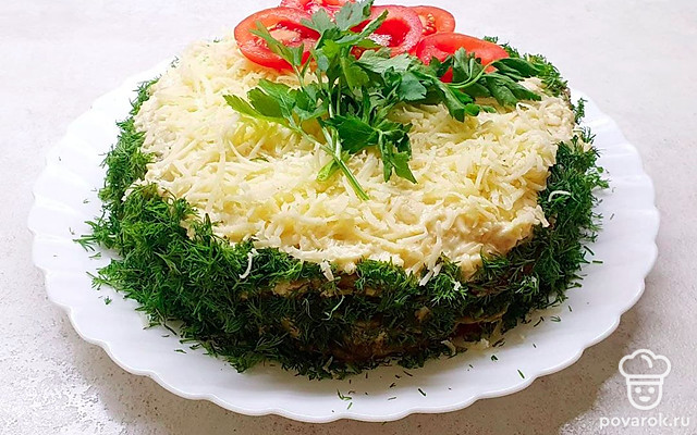 Пикантный торт из кабачков — Рецепт с фото