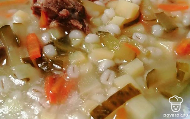 Суп «Рассольник» из детства — Рецепт с фото