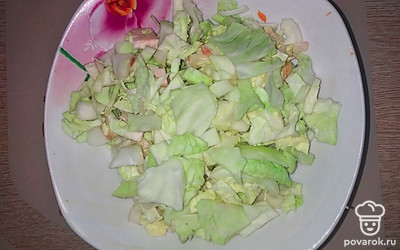 Нашинкуйте капусту и отправьте в бульон.