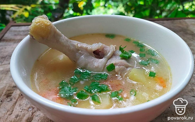 Куриный суп с рисом — Рецепт с фото