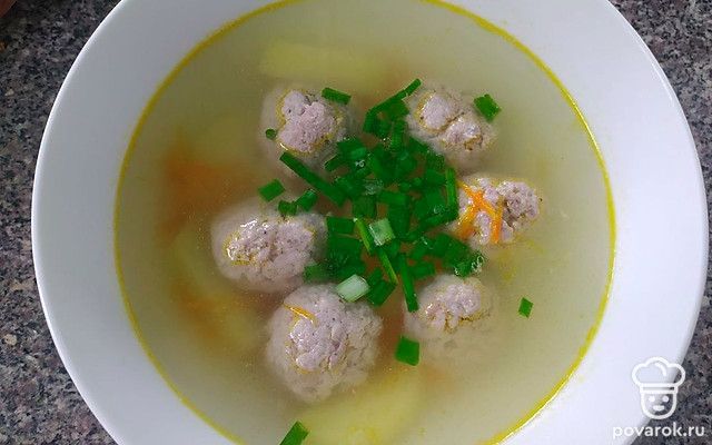 Простой суп с фрикадельками — Рецепт с фото