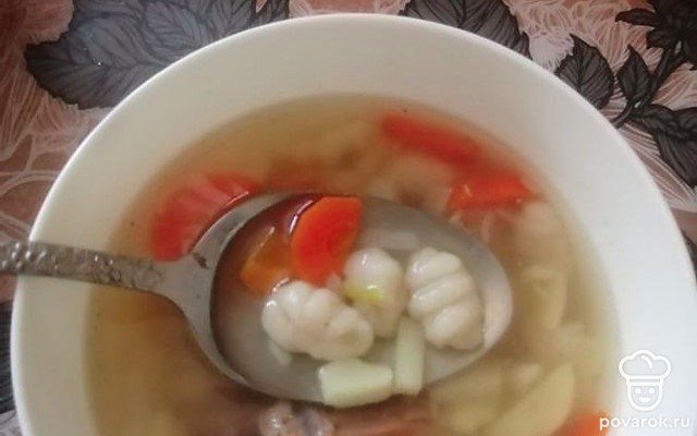 Супчик на говяжьем бульоне с завитками — Рецепт с фото