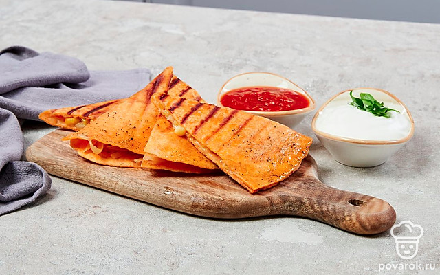 Аппетитная тортилья с кукурузой — Рецепт с фото