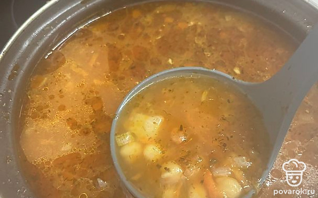 Куриный суп с нутом — Рецепт с фото