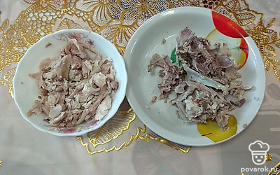 Снимаем мясо с косточек. 