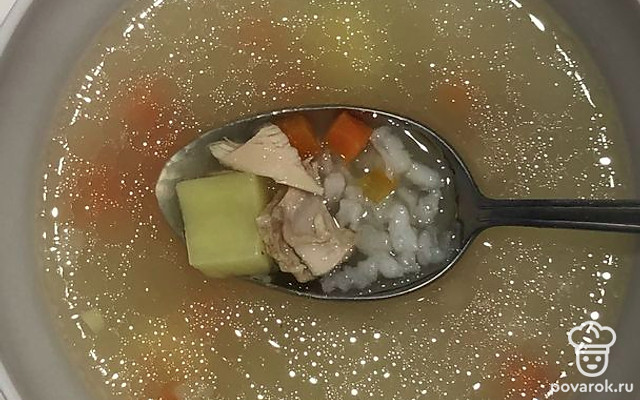 Куриный суп с рисом — Рецепт с фото