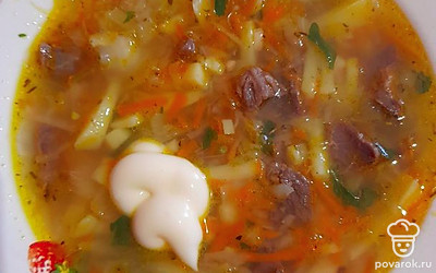 Наш суп готов, подавайте горячим, добавив сметану или майонез по вкусу, приятного аппетита!
