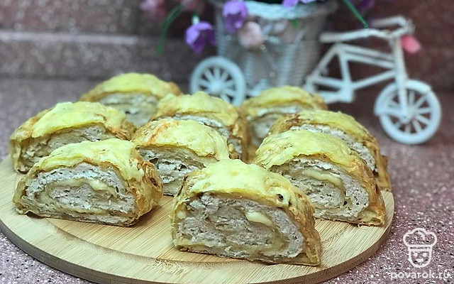 Закуска в лаваше с мясом, сыром и яйцом — Рецепт с фото