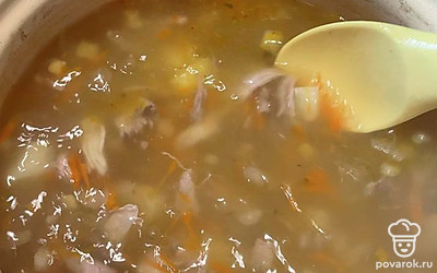 Подавать горячим как первое блюдо. Очень сытный и вкусный суп.