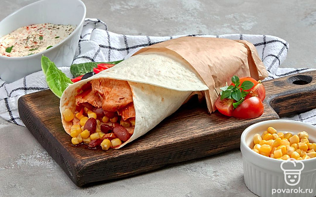 Тортилья с индейкой — Рецепт с фото