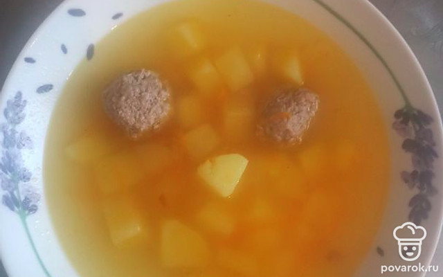 Легкий суп с фрикадельками — Рецепт с фото