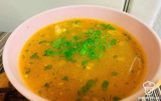 Куриный суп с лапшой и запеченными овощами — Рецепт с фото