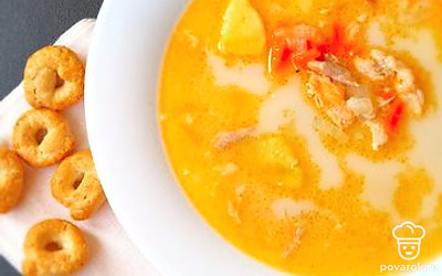 Подавать с сухариками или хлебными палочками. Приятного аппетита. 