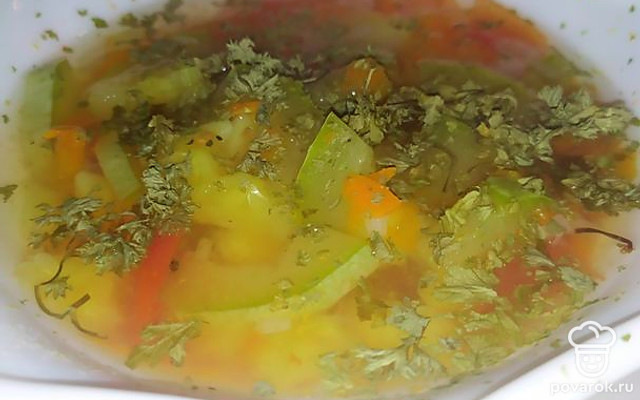 Летний овощной суп с кабачком — Рецепт с фото
