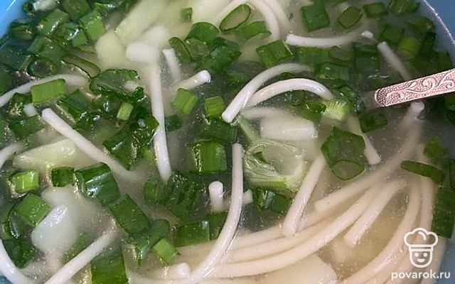 Быстрый куриный суп со спагетти — Рецепт с фото