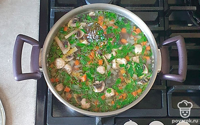 Гречневый суп с грибами и курицей — Рецепт с фото