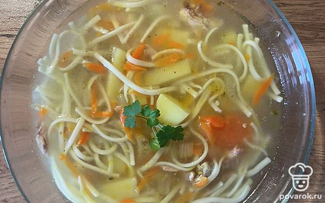 Куриный суп-лапша с морковью и картофелем — Рецепт с фото