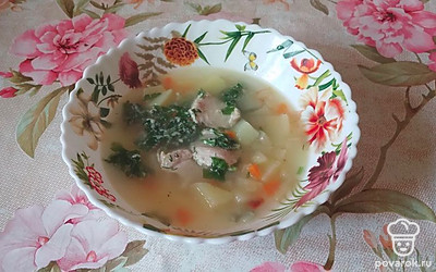 Суп с курицей, кабачком, сыром и зеленью — Рецепт с фото