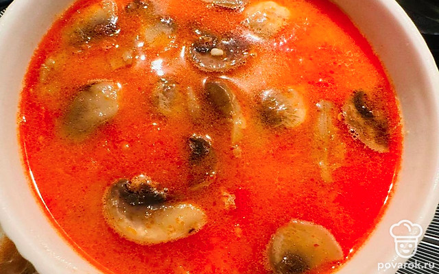 Острый суп «Том ям» с креветками — Рецепт с фото