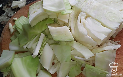 Капусту помыть, крупно нарезать.