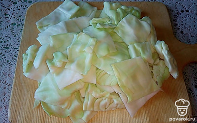 Белокочанную капусту нарежьте крупными кусочками.