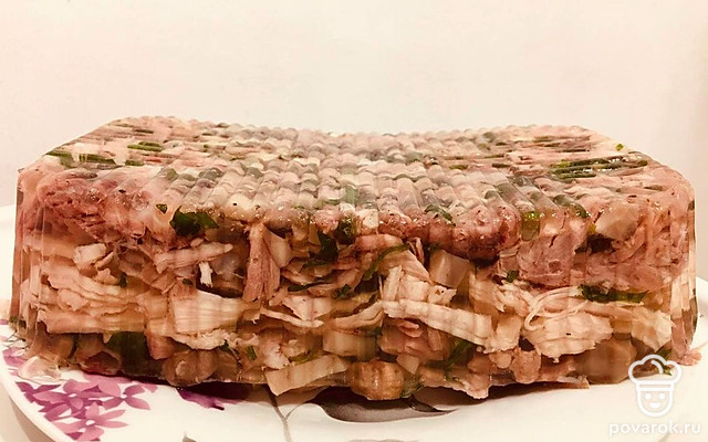 Вкусный террин из свиной рульки с курицей — Рецепт с фото