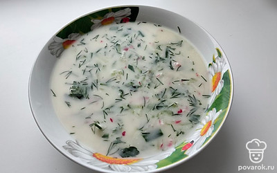 Окрошка готова. Приятного аппетита!