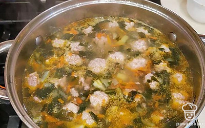 Щи получаются вкусными, с кислинкой. Можно подать со сметаной.