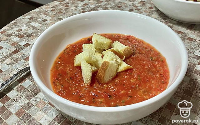 Томатный суп-пюре из запеченных овощей — Рецепт с фото