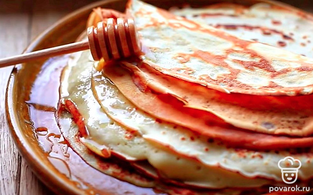 Блинчики с медом — Рецепт с фото