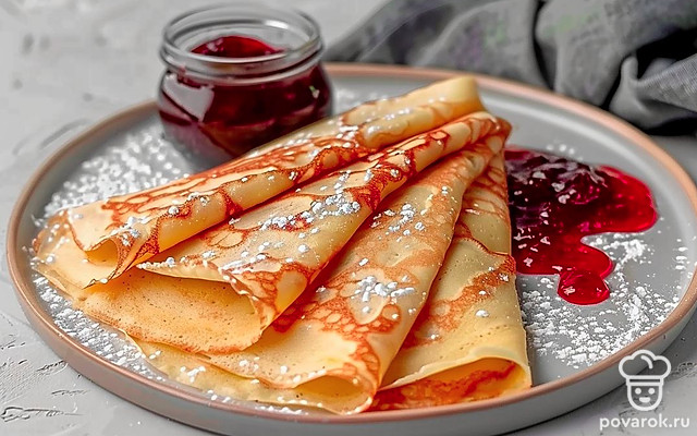 Ароматные блинчики с лимонным соком — Рецепт с фото