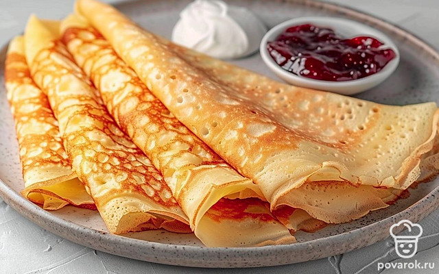 Нежные блинчики с вареньем — Рецепт с фото