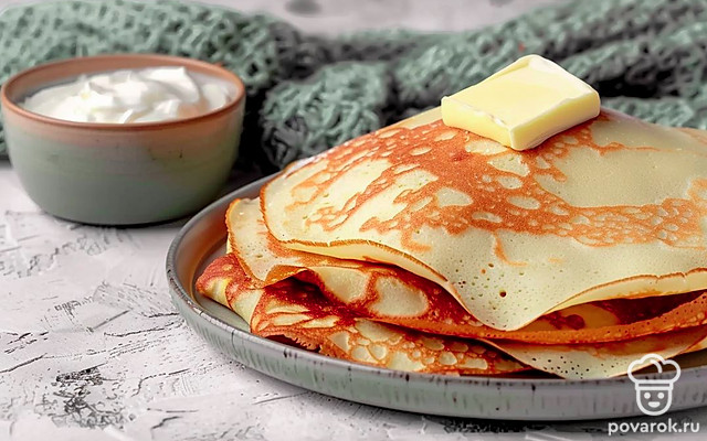 Нежные блины с разрыхлителем — Рецепт с фото