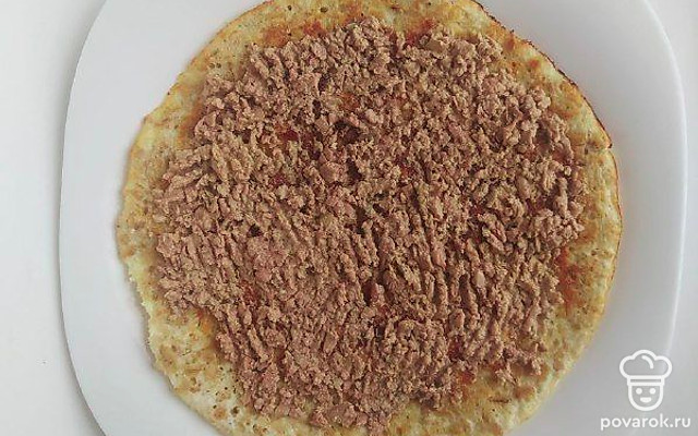 Овсяноблин на кефире с печенью трески — Рецепт с фото