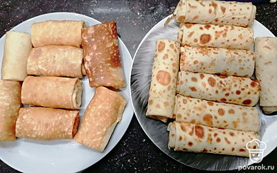 Можно сделать блинчики со сладкими или сытными начинками.