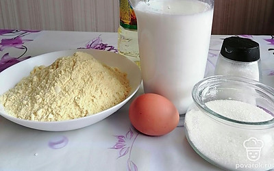 Подготовить все ингредиенты. Перемолоть пшено. Я это делала в кофемолке. Также для рецепта я использовала безлактозное молоко.